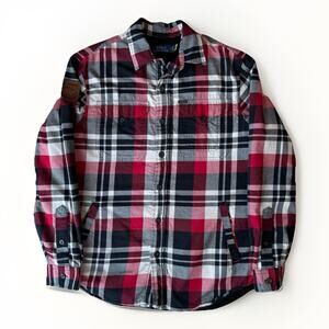 Polo Ralph Lauren Shirt Jacket Medium Multicolor Plaid Sherpa Lined Outerwear